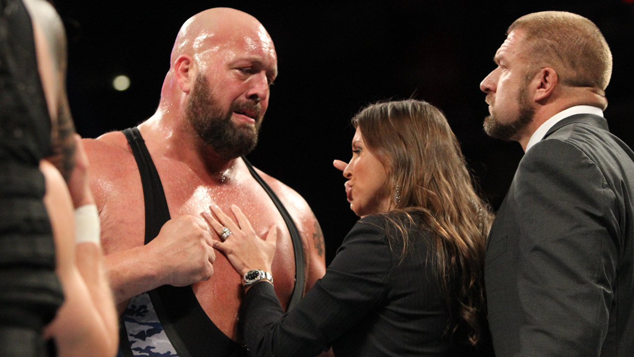 wwe triple wrestler stephanie mcmahon order theme entrance arrested bigshow restraining vs daniel bryan wrestling giant songs under against raw