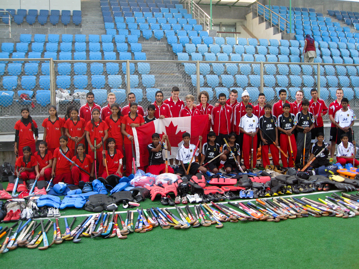 Canadian Junior Team donates nearly 300kg of hockey equipment to local