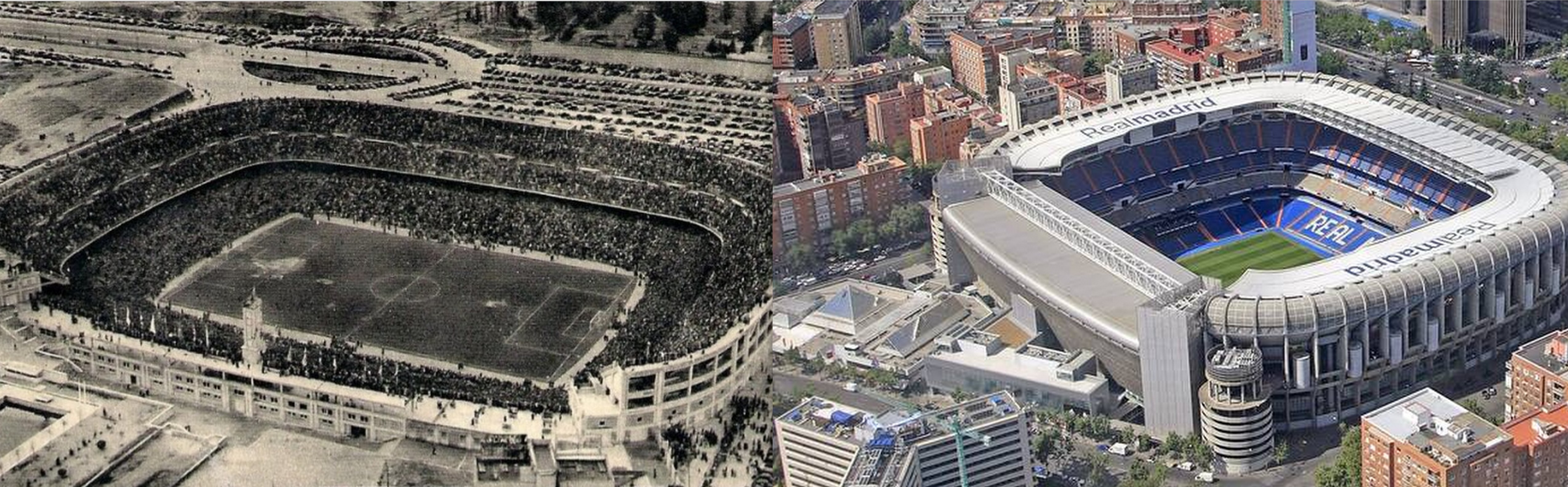 10 iconic football stadiums then and now