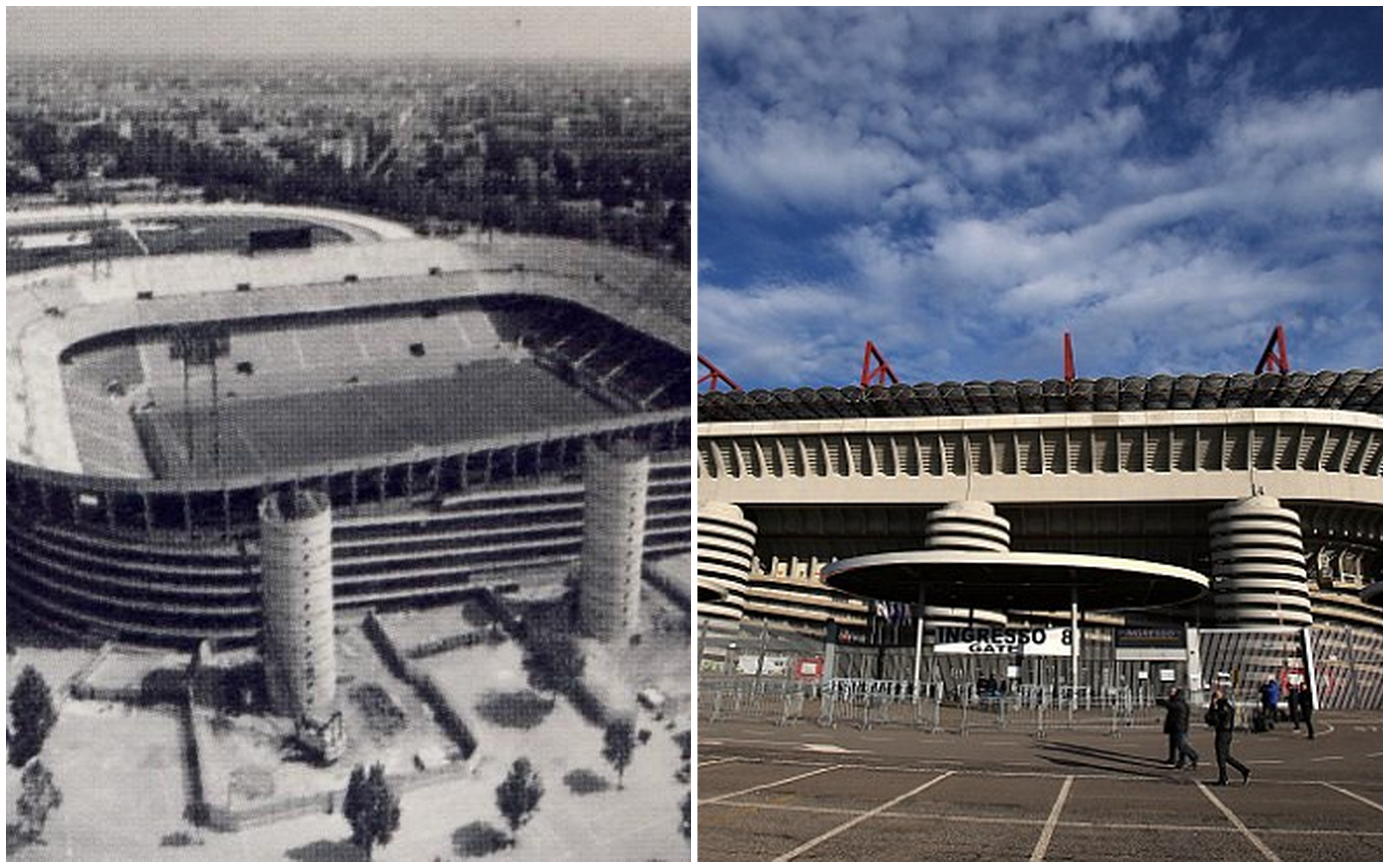 10 iconic football stadiums then and now