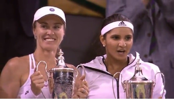 Sania Mirza and Martina Hingis win the Doubles title at