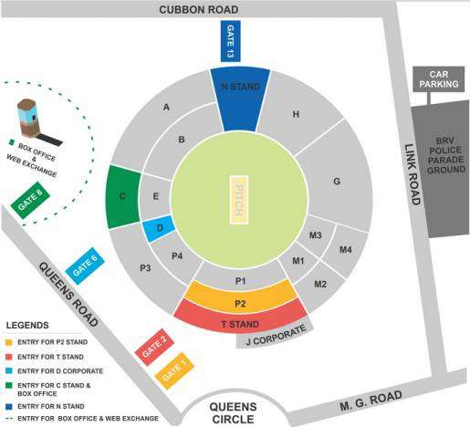 M. Chinnaswamy Stadium Bangalore: Seating Arrangement, Layout, Parking ...