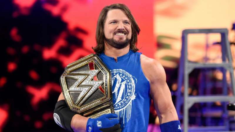 Image result for aj styles wwe champion 2017