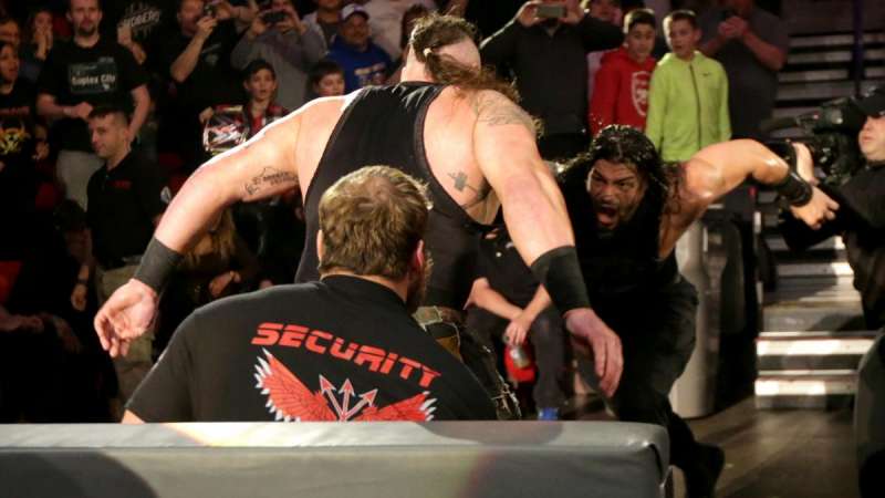 Wwe Video Security Guard Gets Caught In Roman Reigns Spear To