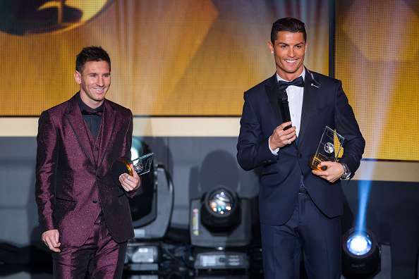 Image result for Lionel Messi with Cristiano Ronaldo win Golden Shoe