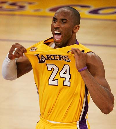 Kobe Bryant with a two four on his shirt Kobe Bryant with a two four on his shirt